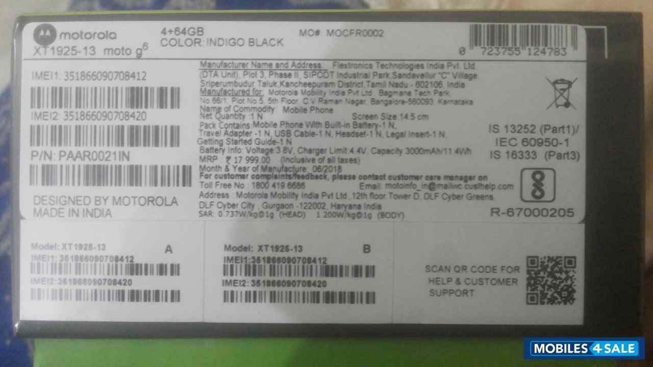 Motorola MOTO G6 4GB/64GB