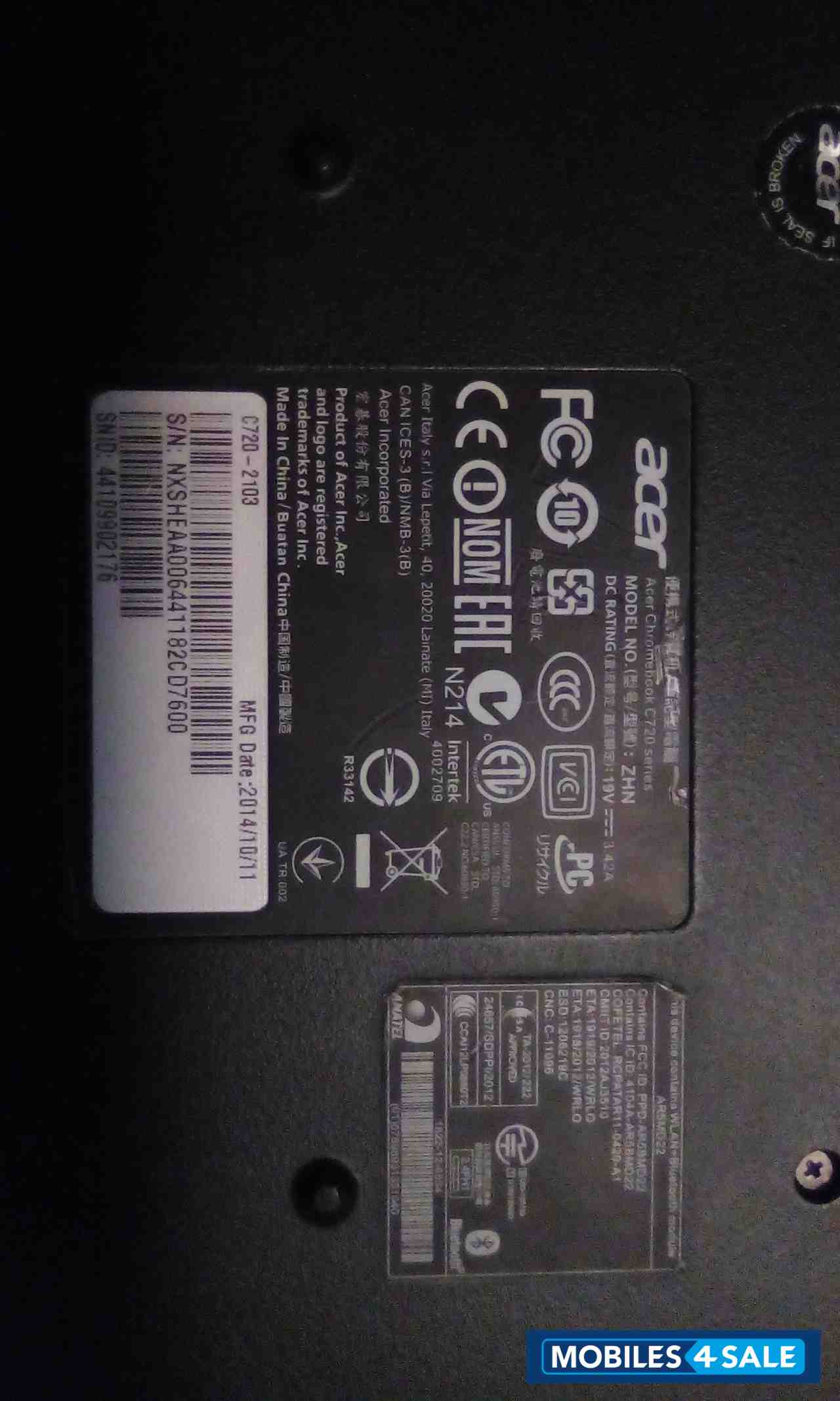 Grey Acer C720 Chromebook