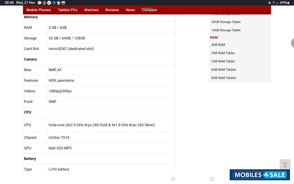 Samsung  Galaxy tab A8