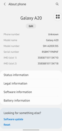 Red Samsung galaxy A20 SM-A205F/DS