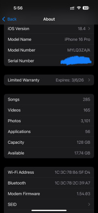 Iphone 16 pro 128gb gold