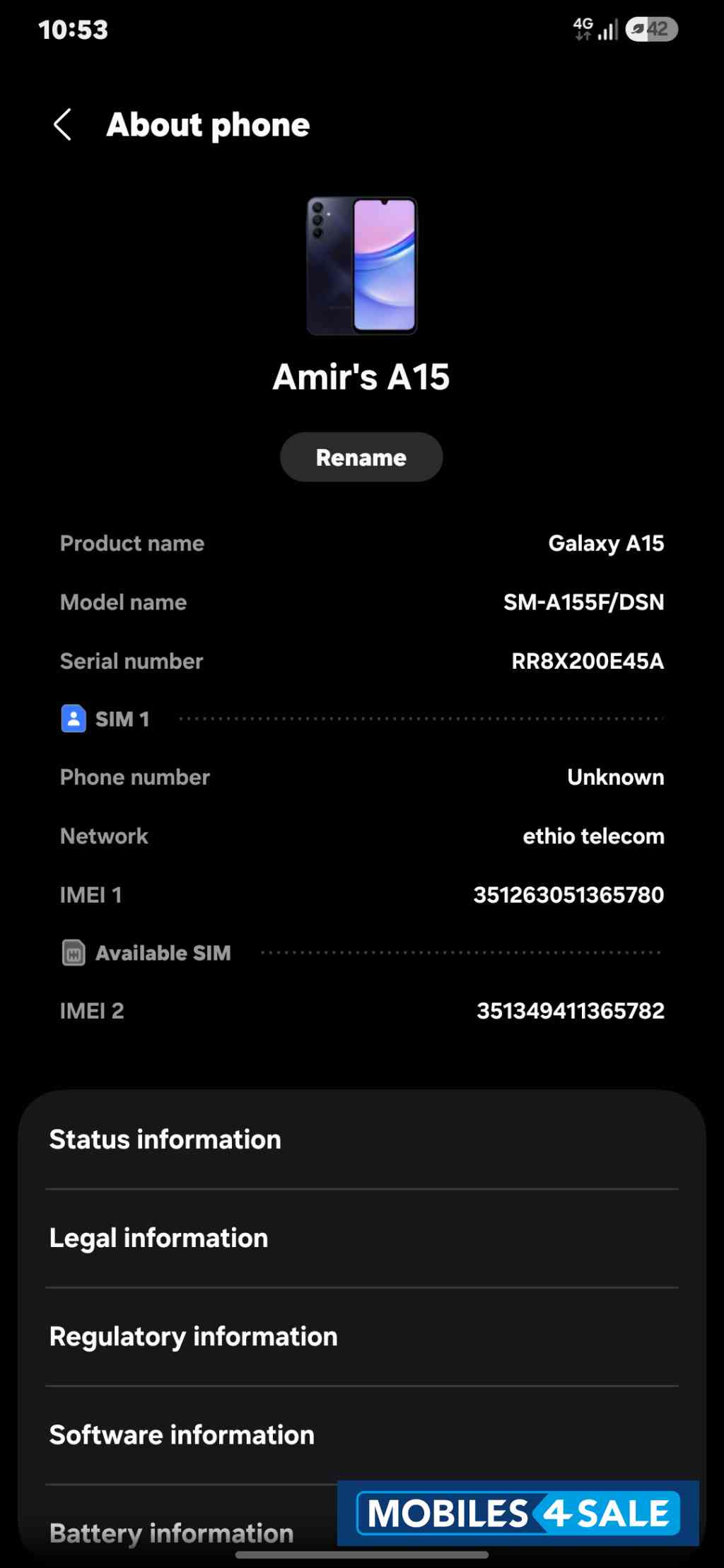 Samsung A15 128Gb/8ram Samsung A15 128Gb/8ram