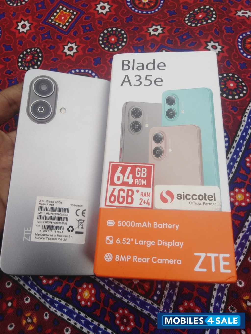 Silver ZTE Blade A35e Sicotel Z2488